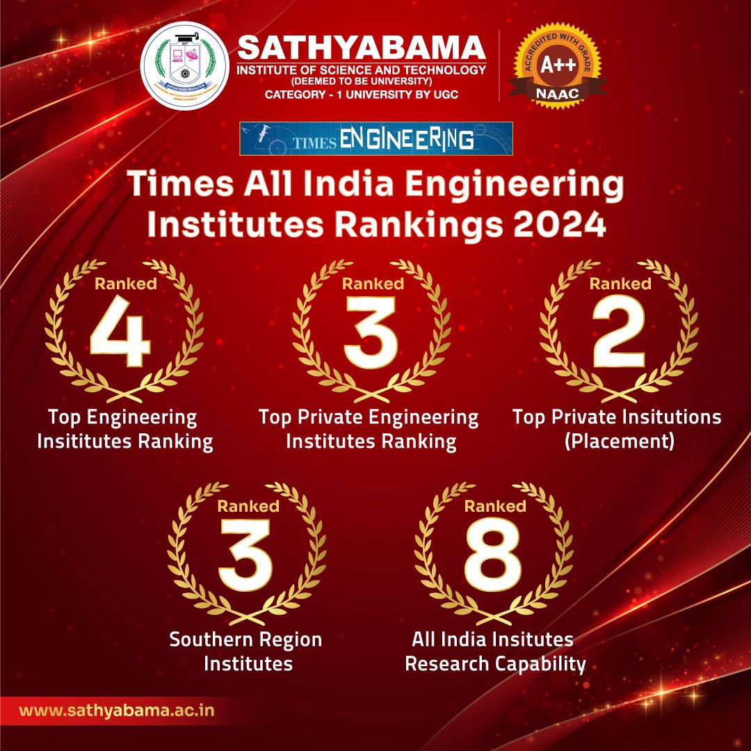 Times All India Engineering Institutes Rankings 2024 Sathyabama